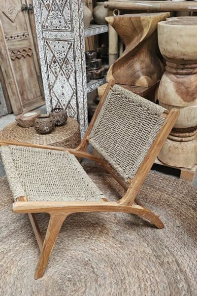 Loungestoel met touw