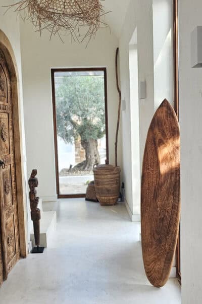 Surfboard natural burned