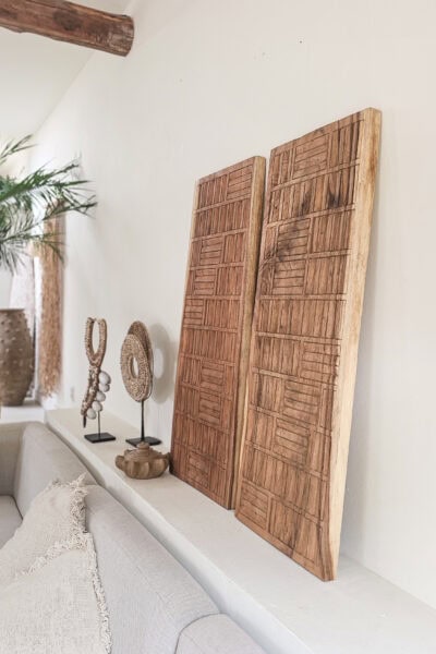 Houten reliëf paneel