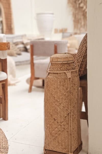 Oldlook bamboe tower mand met deksel XL