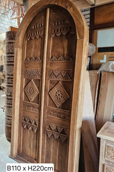 Bali deur boog, 2 zijdes gecarved