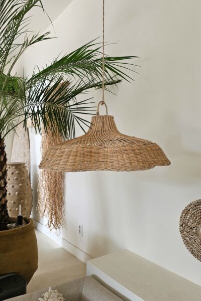 Bloemlamp laag naturel