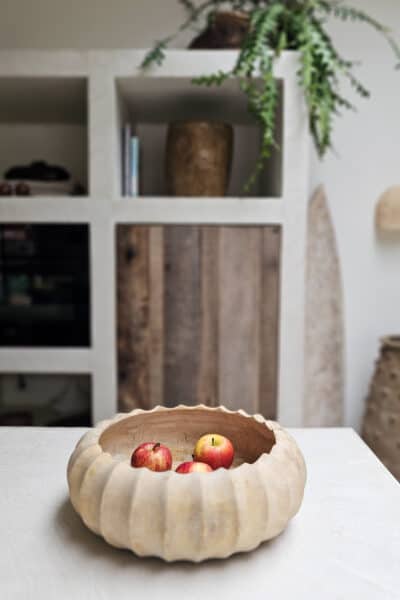 Schaal rond met schub carving