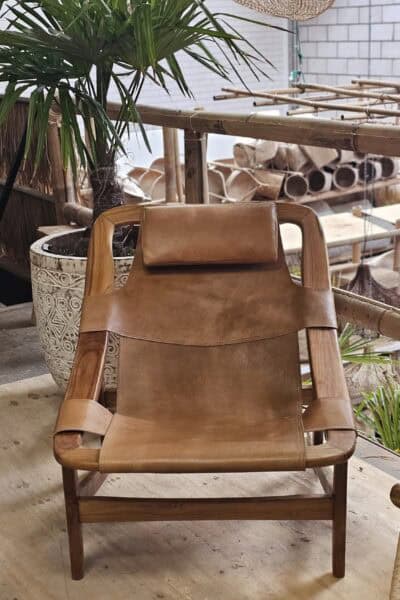 Lederen lounge fauteuil cognac