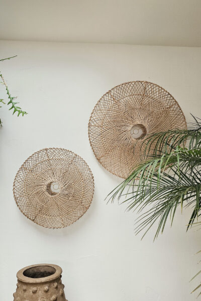 Rotan wand of hanglamp Ufo plat 60cm