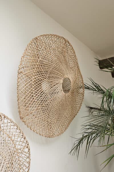 Rotan wand of hanglamp Ufo plat 80cm ALLEEN AFHALING
