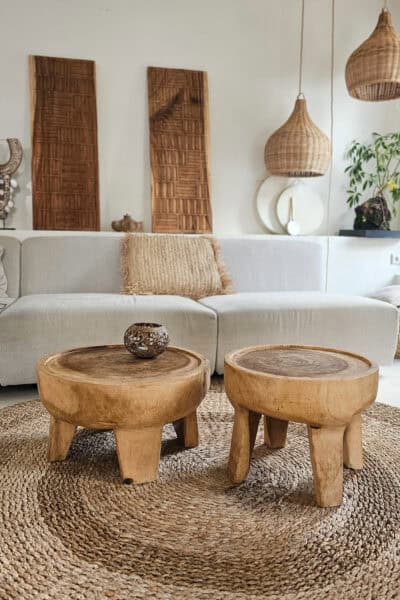 Set houten ronde salontafels, ALLEEN AFHALING - afspraak via mail