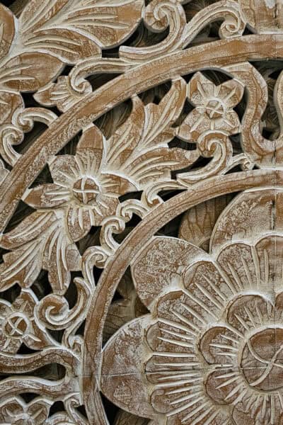 Carved hoofdbord / paneel whitewash, ALLEEN AFHALING - afspraak via mail