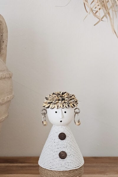 Tribal poppetje white 20 cm