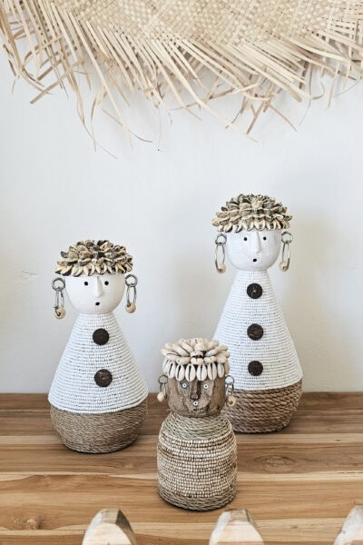 Tribal poppetje white 25 cm