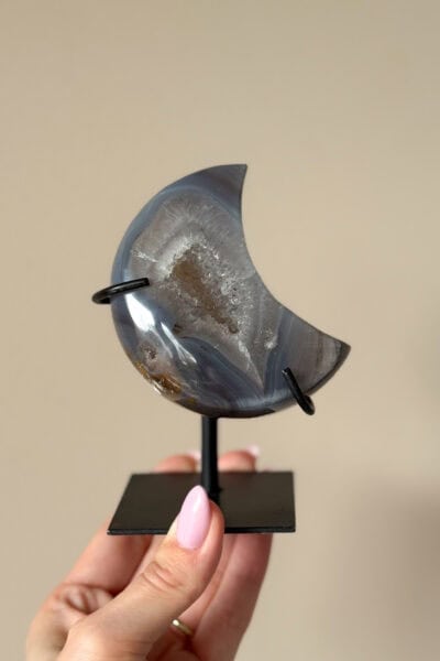 Agaat maan in houder | A13