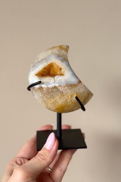 Agaat maan in houder | A15