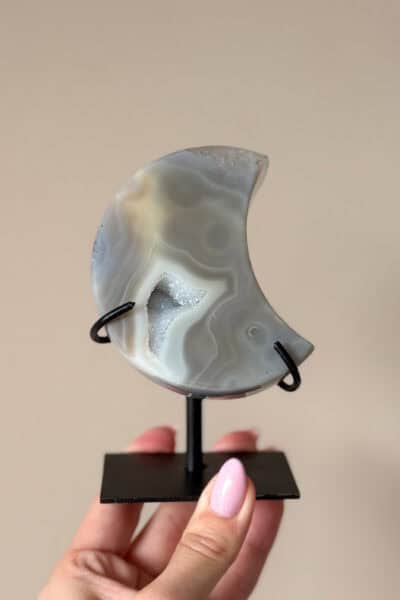 Agaat maan in houder | A11