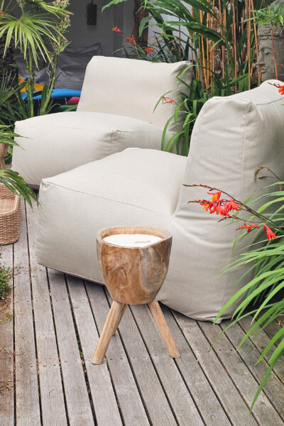 Houten kaars op driepoot groot